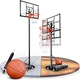 CAPRISPORTS® Höhenverstellbarer Basketball Korb [135-305 cm] mit Rollen – Mobiler Basketballkorb für Outdoor und Indoor geeignet – Für Kinder ab 6 Jahren & Erwachsene – inkl. Korb, Basketball & Pumpe