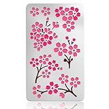 UNICRAFTALE Kirschblüten Schablonen Zum Malen Auf Holz Und Wänden Wiederverwendbare Blumenschablone Zeichenvorlagen Aus Edelstahl Kirschblütenzweig Schablone Für Heimdekorationsmalerei Und DIY Projekt