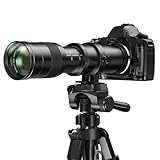 Lightdow Super-Teleobjektiv 420-800mm F8.3 für Canon RF Mount - Manuelles Zoomobjektiv (62mm Filtergewinde) für Canon EOS R10 R50 R100 Kameras - Schwarz