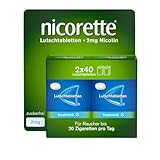 NICORETTE Lutschtabletten mit 2 mg Nikotin – freshmint Geschmack – diskret mit dem Rauchen aufhören – für Raucher von bis zu 20 Zigaretten/Tag – 80 St.