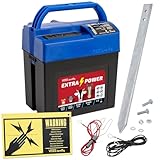 VOSS.farming Weidezaungerät Set Extra Power 9V Elektrozaungerät mobil Weidezaun Elektrozaun Rinderzaun Pferdezaun Starterset