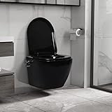 Wand-WC ohne Spülrand mit Bidet-Funktion, Xichuzi Toilette, Hänge Wc, Kloschüssel, Laufen Wc, Keramik Schwarz