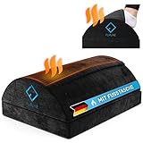 FLIPLINE Fußstütze Schreibtisch mit Flauschfaser-Fußtasche [ThermoFlow] höhenverstellbare Fußablage für Schreibtisch Büro Homeoffice Zubehör - Fußkissen Footrest Fußhocker