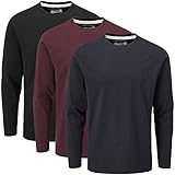 Charles Wilson 3er Pack Langarm T-Shirt Mit Rundhalsausschnitt (XL, Dark Essentials 21 (0822))