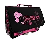 Generisch Premium Schulranzen für Mädchen - Style Icon Design, Pink & Schwarz Schultasche, Ergonomischer Schulrucksack mit Reflektoren, Leichtes Modell für Grundschule