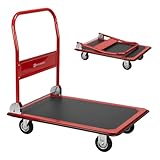Werkzeugkönig Plattformwagen 300kg Traglast - Transportwagen klappbar - Anti-Rutsch Ladefläche - Vollgummirollen - Außenmaß 91 x 62 cm