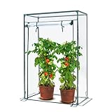 KANWOD KGAGH-1050 Gewächshaus Garten mit Aufrollbarer Tür, Transparent Folie 140 g/m2, Stabil & Einfach zu Montieren, Foliengewächshaus Winterfest für Balkon, Terrasse und Garten, 150x100x50 cm