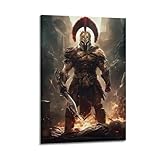 ZXJYMX Poster, Motiv: Spartanischer Krieger, Motiv: wilder spartanischer Krieger, dekoratives Gemälde, Leinwand, Wandposter und Kunstdruck, moderne Familienschlafzimmer-Dekoration, Poster, 20 x 30 cm