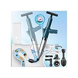 Hochdruck Abflussreiniger Pumpe mit Luftdruckanzeige, Rohrreiniger Druckluft mit 4 Saugnäpfen, Grün Toiletten Pömpel für Waschbecken, Toiletten, Badezimmer, Dusche, Küche