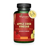 Apfelessig Kapseln | 1500 mg | Essig Komplex + Cayennepfeffer + Ingwer | Blutzucker* & Stoffwechsel | Apple Cider Vinegar | Laborgeprüft & Vegan | Vegavero®