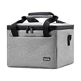 BaotyJie Aufbewahrungstasche für Projektoren, Hartschalen-Reiseetui, wasserdicht, mit Doppelreißverschluss, tragbarer Schutz, vielseitige Reisetragetasche, Grau