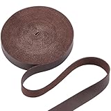 GORGECRAFT 5m X 15mm Breites Lederband Flaches Lederband 1.6mm Dick Litschi-Maserung Nachahmung Streifen Fäden Flechtseile Für DIY-Handwerk Haustierhalsbänder Gitarrengürtel Armband Kokosnuss Braun
