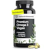 Premium Omega 3 Vegan – 60 Kapseln – 2000mg Algenöl, 800mg DHA und 400mg EPA pro Tagesdosis – Omega-3 für Veganer – hochdosiert, ohne unnötige Zusätze – in Deutschland produziert & laborgeprüft