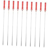 CANIGHT 10St Große runde Lotterie mit Griff Schaschlik-Sticks Outdoor-Grillgeräte grillspieß grill spieße Grillstäbchen aus Edelstahl Zubehör für tragbare Grills Rostfreier Stahl rot