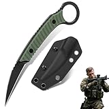 EDC Karambit Messer Mit Kydex Scheide, Messer Outdoor, 440c Stahl G10-Griff füR Das TäGliche Leben Camping Outdoor Arbeit (Grün)