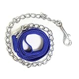 Führkette für Pferde | Sicheres Führen mit Eisenkette & Nylon Handgriff | Führleine geeignet für Hengst Hunde Pony Esel | Länge 2,10 m (Royalblau)