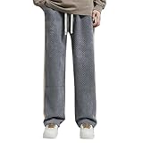 Weites Bein Freizeithosen Herren Elastische Taille Sporthose Weich Bequeme Winterhose Verdickte PlüSch Thermohose Fleecehose Herren Warm GroßE GrößEn Hosen Casual MäNner Sweathose Mit Kordelzug
