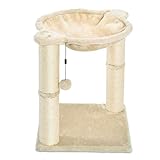 Amazon Basics – Katzen-Kratzbaum mit Haus, Hängematte, Bett und Kratzstamm, 41 x 51 x 41 cm, beige