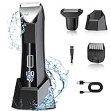 2-In-1 Intimrasierer Mann, Rasierer Herren Intimbereich mit LED Anzeige & Licht, Nass und Trocken Intimrasierer, Type-C Intim Rasierer Männer, Körperrasierer Herren für Leiste/Brust/Bart/Beine, IPX7