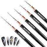 elzle Nageldesign-Pinsel Set, 5 Stück Feine Liner Pinsel für Gel & Acrylic Nägel, Präzisions-Streifen Tool(4/8/12/20/25mm), Ideal für Salon, Heimgebrauch, Nagel Geschenk