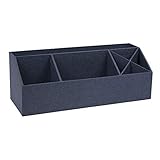 Bigso Box of Sweden ELISA Schreibtisch Organizer mit 4 Fächern – Ordnungssystem für Zettel, Büroklammern, Stifte usw. – Sortierkasten aus Faserplatte und Papier – blau
