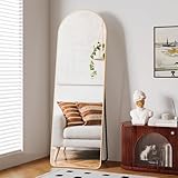 Clevich Premium Gewölbter Standspiegel 162x50 cm, Groß Wandspiegel Ganzkörperspiegel mit 3 cm Dicker Rahmen aus Aluminium und Feste Rückwand, Deko Spiegel für Wohn Schlaf Ankleidezimmer Bad, Gold