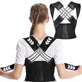 VPB Verstellbarer rückenhaltungsgürtel,Rücken geradehalter,Atmungsaktive schultergurt haltungskorrektur für rücken hals und schulter,Haltungstrainer für frauen männer