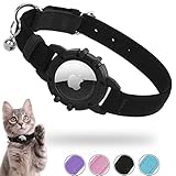 Airtag Katzenhalsband,integriertes Apple Air Tag Katzen Halsbänder, Weiches GPS Katzenhalsband Mit Airtag Halterung Und Glocke Leichtes Tracker Halsband Katze, Mädchen/Jungen Katze Für Halsband