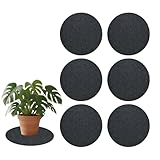 6 Stück Groß Filzuntersetzer Rund, Untersetzer Filz rutschfest Und HitzebestäNdig, 30cm Wiederverwendbar Filz Untersetzer, Geeignet FüR TöPfe, GläSer, Vasen Und Schalen, Tischschoner (Grau)