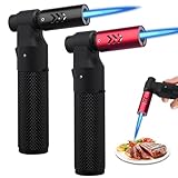 2 Stück Flambierbrenner, Küchenbrenner, Bunsenbrenner Verstellbare Jetflamme Nachfüllbarer Feuerzeug Sturmfeuerzeug Gasfeuerzeug Mit Jetflame Feuerzeuge Für Camping, Grillen, Küche(Ohne Gas)