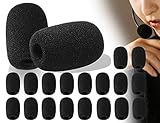 ZoeTekway 18 Stück Schwarz Popschutz Kopfhörer Mikrofon Schaumstoff Spuckschutz Windschutzscheibe für Bühnenperformance Treffen