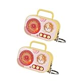 Fpbiagoq ABS Elektronischer Retro-Kassetten-Schlüsselanhänger, tragbares Diktiergerät, Spielzeug, 4 Farben zur Auswahl, Sammlerstück, Geschenk, lustiger Retro-Recorder-Schlüsselanhänger