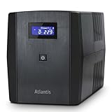 Atlantis OnePower S2001, USV Line Interactive 2000VA/1200W, AVR, PseudoSinuswelle, 4 IEC-Steckdosen + 1 Schuko-Steckdose, 2 Akkus 12V 10Ah, Upsilon 2000 Softwarelizenz inklusive