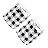 OATIPHO Klebestreifen für Pinnwände, Klassenzimmer, selbstklebendes Papier, kariert, schwarz, 75 cm x 10 m, 2 Rollen zur Dekoration von Schule und Büro