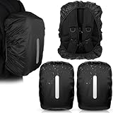 LXUEJIE 2 Stück Regenschutz Rucksack, 30-40L Wasserdichter Regenüberzug für Rucksack Mit Reflexstreifen Leichtes Wasserdichtes Polyester Ideal Für Wandern Camping Reisen Radfahren