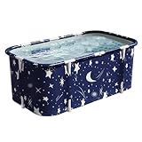 Tragbare faltbare Badewanne für Erwachsene und Kinder, freistehende Badewanne für heißes SPA-Eisbad, mehrschichtige faltbare Badewanne für drinnen und draußen (130X60X50CM)