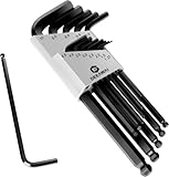 DeeAWai Innensechskant Satz 13 tlg, metrisch, HX | DIY Innensechskantschlüssel 1,27 bis 10 mm Cr-V-Stahl Winkelschlüssel Set für Reparatur von mechanischer Geräte Fahrräder, Flachkopf & Rundkopf