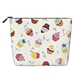 Delicious Cupcakes Damen-Organizer, Reisetasche, Kunsthanf, Kosmetiktasche, großes Fassungsvermögen, mit Reißverschluss