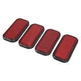 GFDSGRE RüCkstrahler Motorrad 4 Stück rechteckiger Reflektor Motorradreflektor Motorrad RüCkstrahler(Red)