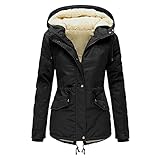 DeaAmyGline Winterjacke Damen Teddyfell Gefüttert Winter Jacke Parka Warm Wintermantel mit Fellkapuze Dicke Mantel Kapuzenjacke Winterparka Damenjacken Funktionsjacke