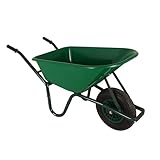 Ondis24 Schubkarre 100 Liter 250Kg Belastbarkeit, Gartenschubkarre, Bauschubkarre, Schubkarre Kunststoff Metallachse robuste Kunststoffmulde ergonomische Griffe