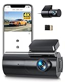 GKU Dashcam Auto Vorne Hinten 4K+1080P WiFi Dash Cam mit 64GB SD Karte, Dual Auto Kamera mit Parküberwachung, Super Nachtsicht, WDR, 170° Weitwinkel, G-Sensor, Loop-Aufnahme, APP Steuerung, Max 256GB