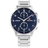 Tommy Hilfiger Multi Zifferblatt Quarz Uhr für Herren mit Silbernes Edelstahlarmband - 1791575