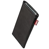 fitBAG Beat Schwarz Handytasche für Apple iPhone 16 Pro 6.3' Tasche aus Echtleder Nappa mit Microfaserinnenfutter | Hülle mit Reinigungsfunktion | Made in Germany