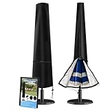 Wanocean Sonnenschirm Schutzhülle, Abdeckhauben für Sonnenschirme bis ca. 300cm, 420D Oxford Schirmhülle, Wasserdicht, Anti-UV, Passend für Gartenhof und Strand (190x30/40/50cm)