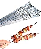 Profi BBQ Edelstahl Grillspieße, Extra Breit: 1 cm, Extra Stark 2 mm Dicke (20 St, 50cm) Fleischspieße, Schaschlikspieße, Mangal, Schampura, Spieße, Skewers, Schaschlik, Kebap, Spiesse, Grillspiesse