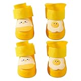 Wasserdichte Hundeschuhe aus Silikon – 4 Stück wasserdichte Stiefel mit niedlicher 3D-Form, perfekt für den Einsatz im Freien bei Regen | Strapazierfähige Haustierschuhe