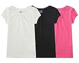 BIENZOE Mädchen Antimikrobiell Schnelltrocknend Kurzarm T-Shirt 3pc Satz A 10/12