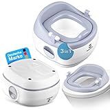 BabybeFun Töpfchen für Kinder 3in1 + Toilettensitz Kinder + Hocker/Kindertoilette für das Töpfchentraining für Kinder ab 2 Jahre grau