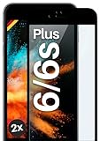 moex CurveProtect für iPhone 6s Plus / 6 Plus Panzer Schutzglas, Full Screen Schutzfolie randlos, ganzer Bildschirm komplett abgedeckt, Panzerfolie Curved 3D Glas Folie, Schwarz 2 Stück
